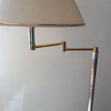 Floor lamp chrome and gold reader of the 70s