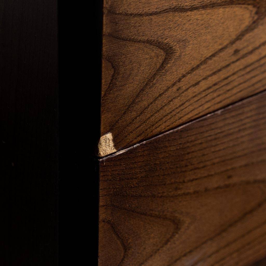 Letto matrimoniale legno tessuto anni ’70 vintage modernariato