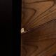 Lit double en bois, tissu, vintage moderne des années 70