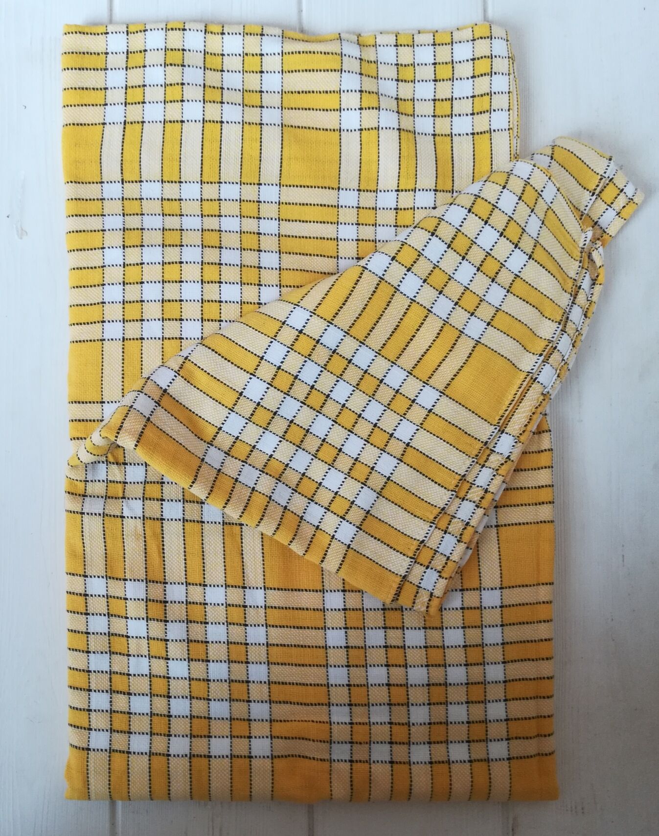 Vintage gingham tablecloth
