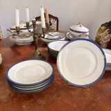 Lot 6 Plate Porcelain Limoges Blue Gold Betoule Legrand 1/2