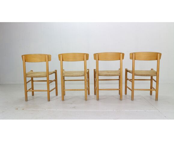 Børge Mogensen Set of 4 "J39" Dinning Oak Chairs for FDB Møbler, 1947,  Denmark | Selency
