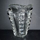 Vintage Vallerysthal blown crystal vase H26.5cm