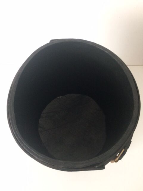 1950 leather paper basket