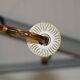 Reccagni chandelier in bronze and frosted glass.