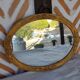 Miroir ovale doré Art Déco
