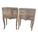 Pair of 18th century 3-drawer bedside tables