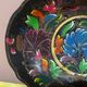 Mid-century hand-painted floral decorative tray / catchall 49 cm / 33 cm