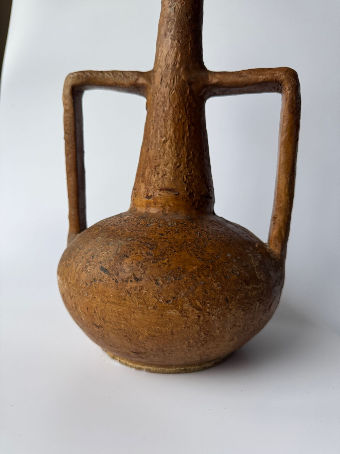 Large vintage handmade terracotta vase