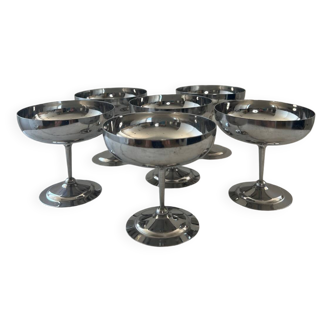 6 metal dessert cups (large/rare)