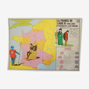School poster history /geographic under Louis XI front, the war of 100 years verso