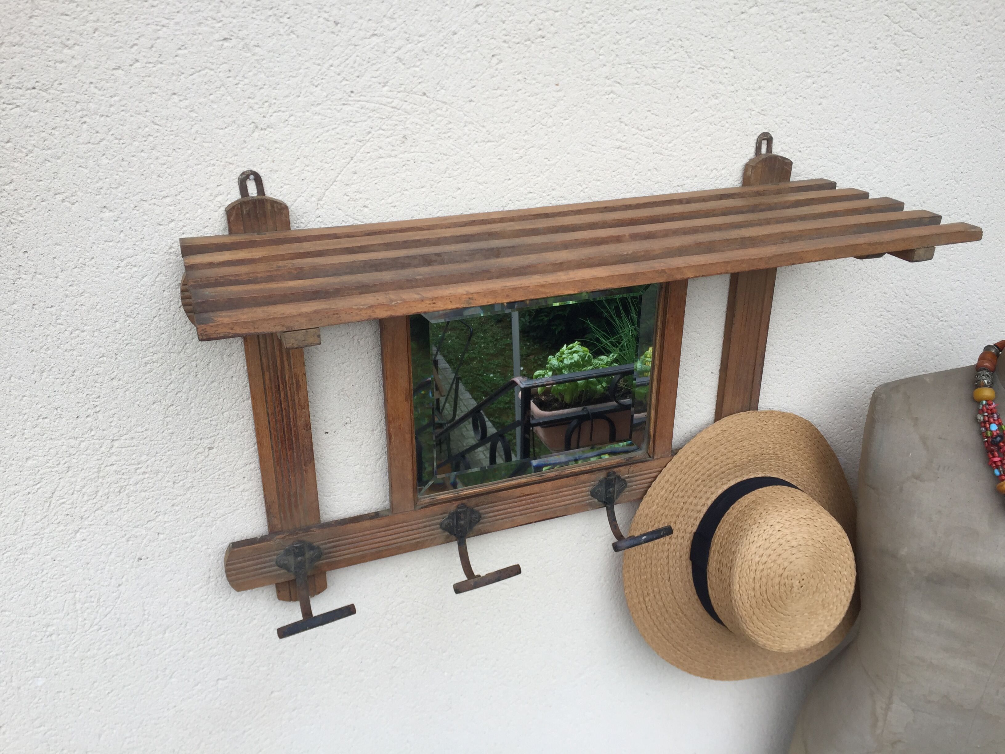 Door wall coats with mirror vintage 1940/1950