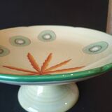 Vintage Lunéville compote dish with exotic fruit decoration from the 1960s.