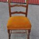Pair of mid-century chairs from the 1950s in brown oak and straw yellow velvet — set of 2