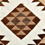3x12 Geometric Beige & Brown Kilim Runner Rug, 102x357Cm