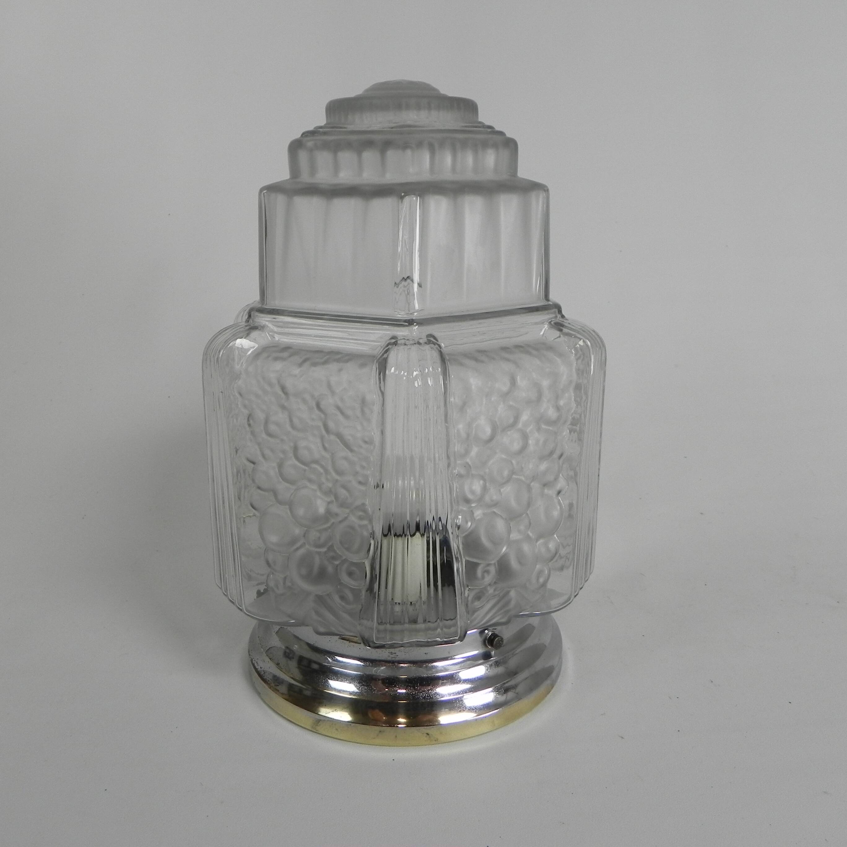 Art Deco ceiling light, skyscraper model, Muller Frères by Francis Hubert, 1930s