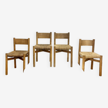 Lot de 4 chaises Meribel par charlotte perriand