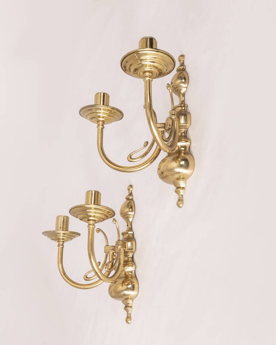 Paire d'appliques dorées vintage années 60 applique design italien