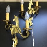 Paire d'appliques en bronze style Louis XV