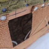 1960s, Danish 3-seater sofa, green furniture velour, ash wood legs.