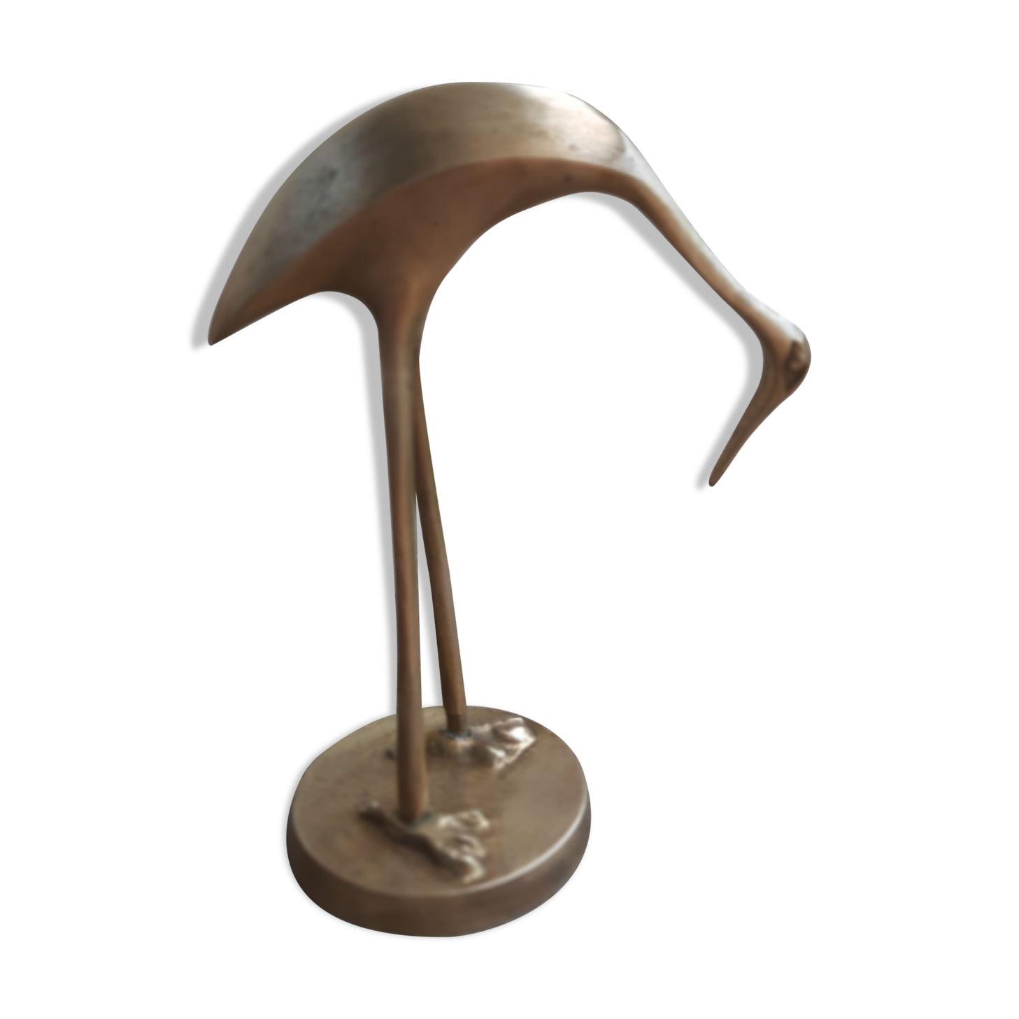 Vintage brass heron