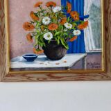 Oil on Swedish canvas, "Floral Pattern", M Boström Stare