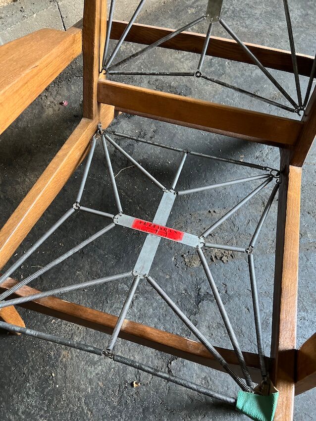 Airborne FS105 oak and fabric armchair by Pierre Guariche - 1950s