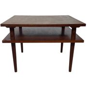 Table basse carrée vintage en placage de teck, design des années 1960