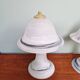 Pair of marbled Murano glass mushroom lamps, 1970s-80s.