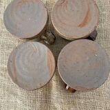 4 pyrite stoneware cups attributed to Jean-Pierre Prudhomme. 1960s.