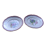 2 Desvres earthenware plates with Strasbourg decor by Henri Chaumeil? - Flower patterns