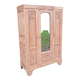 Art deco wardrobe 3 doors walnut raw wood