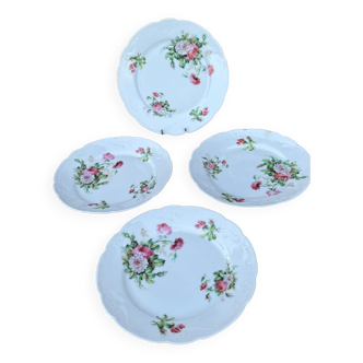 Lot de 4 assiettes  à dessert  vintage