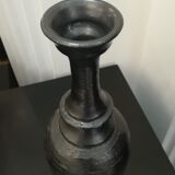 Vase en terre cuite émaillée noire, signé Jean Marais