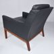 Leather armchair and footstool by Kai Lyngfeldt-Larsen. Denmark 1960s