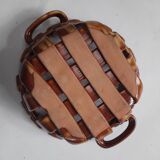 Braided ceramic bowl imitating leather