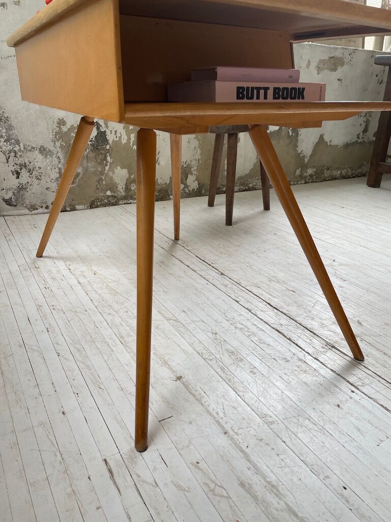 Vintage oak compass desk
