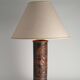 Mid-Century Modern Aztec Motif Hand Tooled Leather Table Lamp