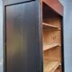 Two-tone black and honey bookcase
