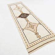 Beige & Brown Classic Turkish Runner Rug, 100x332Cm