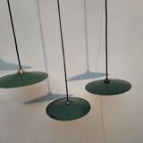Set of 3 enameled sheet metal pendants