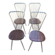 Set of 4 Formica chairs, 1960s style with metal frame.