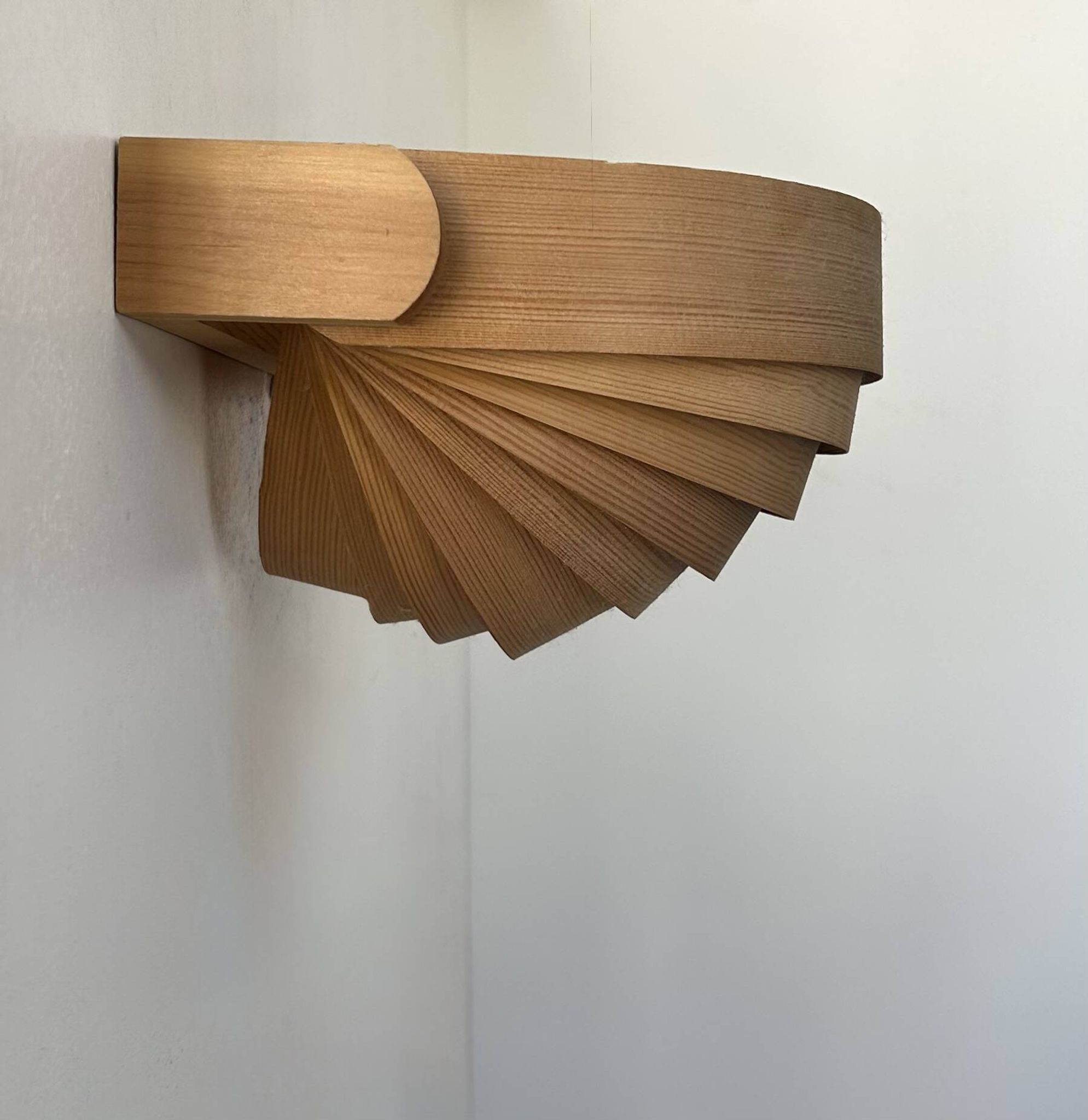 Vintage pine slat wall lamp, Translandia, Netherlands, 1960s