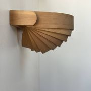 Vintage pine slat wall lamp, Translandia, Netherlands, 1960s