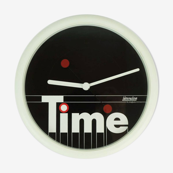 1980s junghans youngline wall clock 'time' postmodern design memphis era