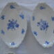 Set de 4 raviers coupelles porcelaine Limoges France fleurs bleues