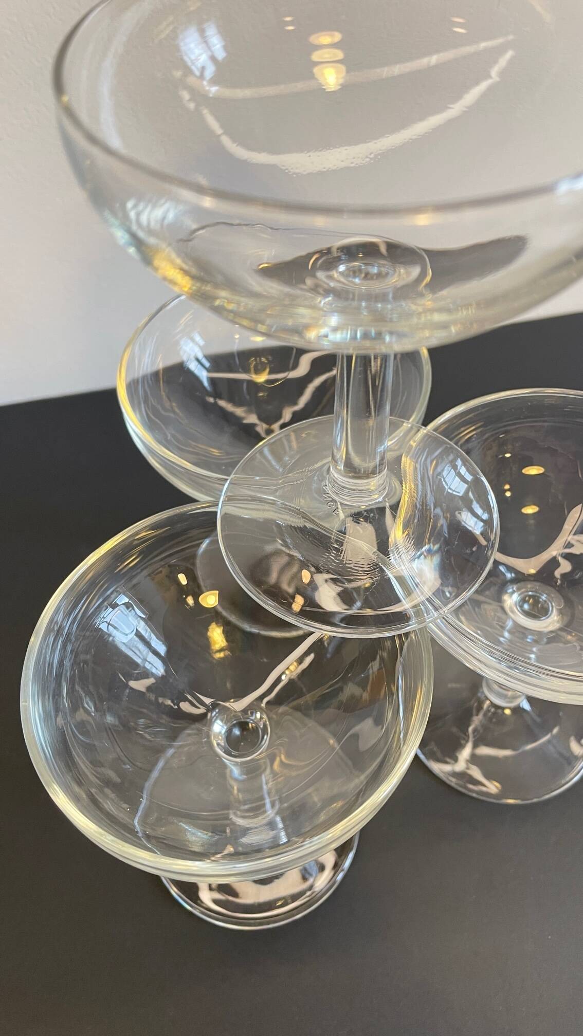 Duralex vintage champagne glasses