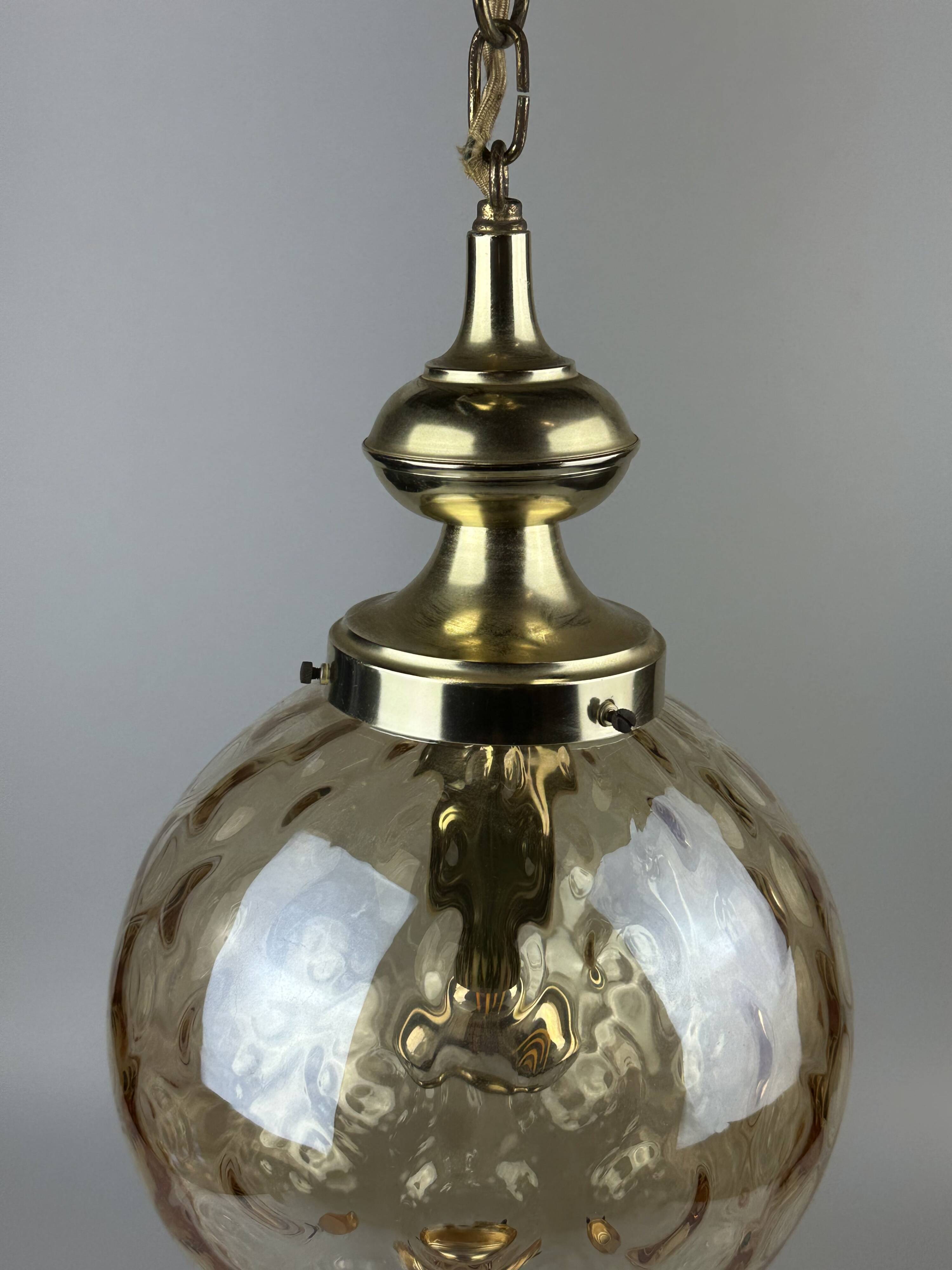 60s 70s ceiling lamp hanging lamp by Glashütte Limburg Germany Space Age