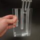 Duo Vase Bloc Résine Lucite Triple Cheminée Plexiglas Design Postmoderne