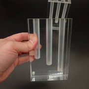 Duo Vase Bloc Résine Lucite Triple Cheminée Plexiglas Design Postmoderne